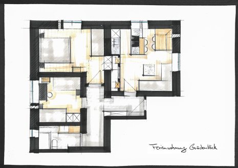 Floor plan Accommodation | haus urban B&B | Apartment Grödenblick